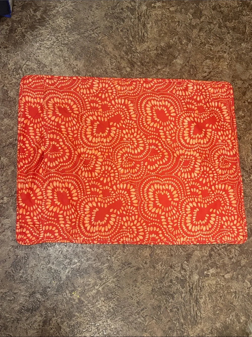 Two Bright Coral and Teal Paisley Quilted Home Accent pillow shams